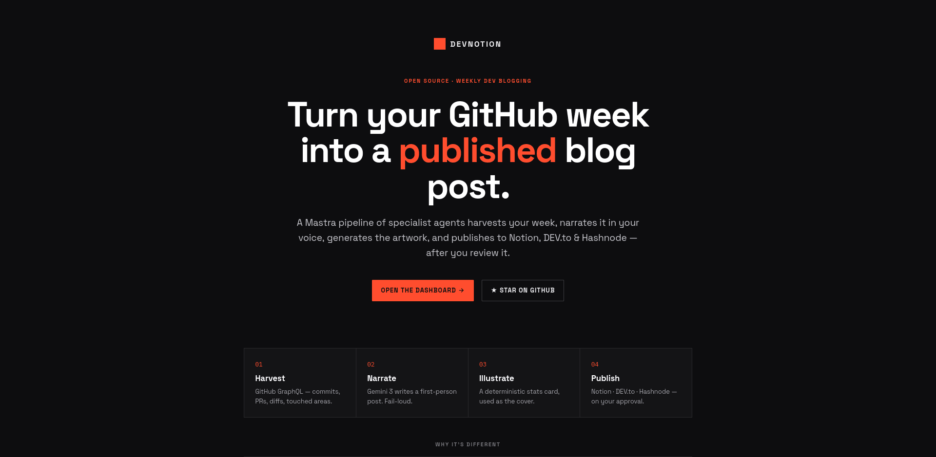 Public landing page